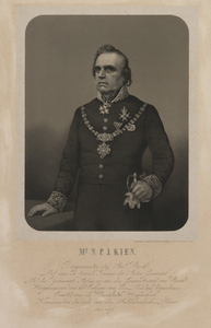 28798 Portret van mr. N.P.J. Kien, geboren 1800, burgemeester van Utrecht (1839-1878), overleden 1879. Kniestuk van ...